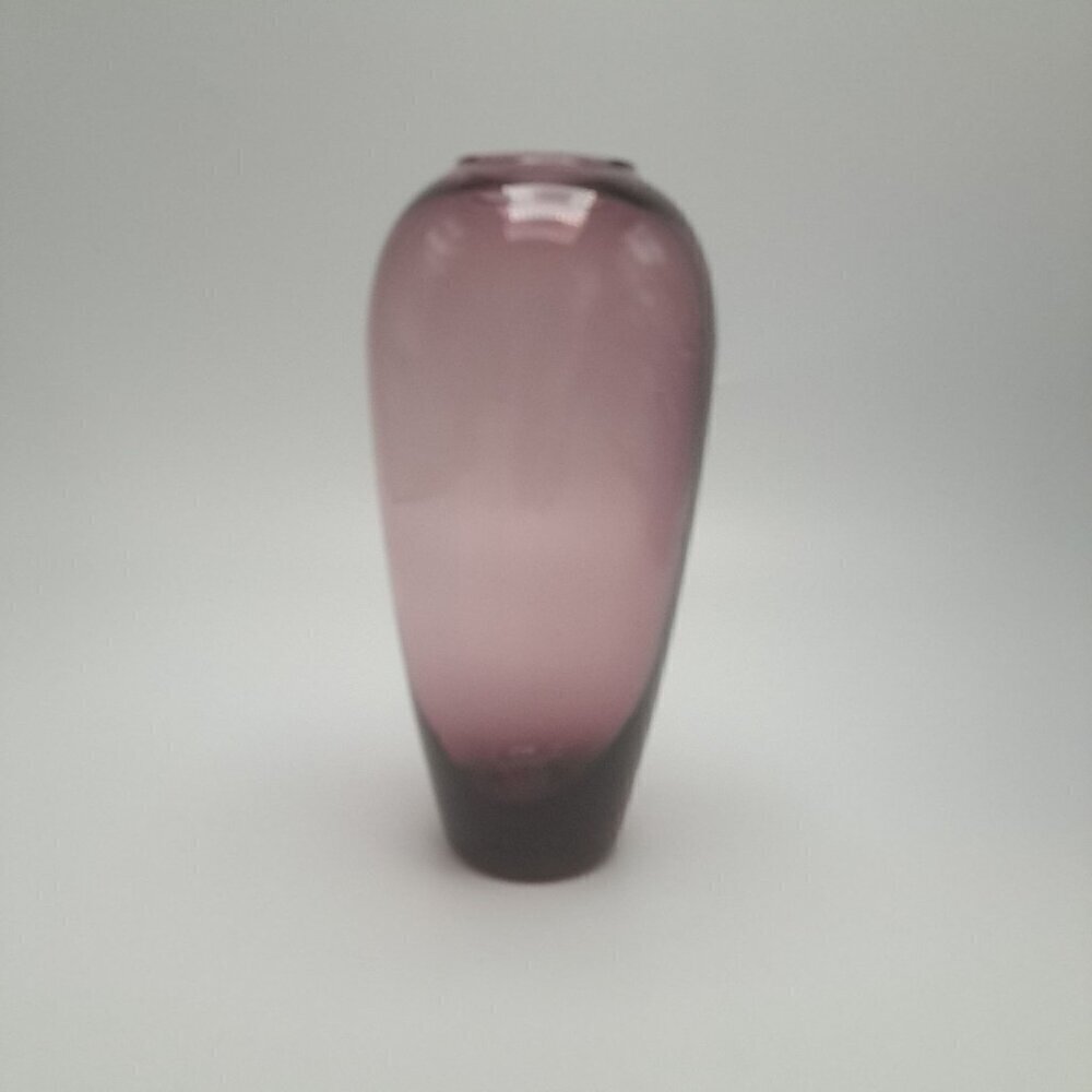 Mid-Century Modern Purple Amethyst Art Glass Vase